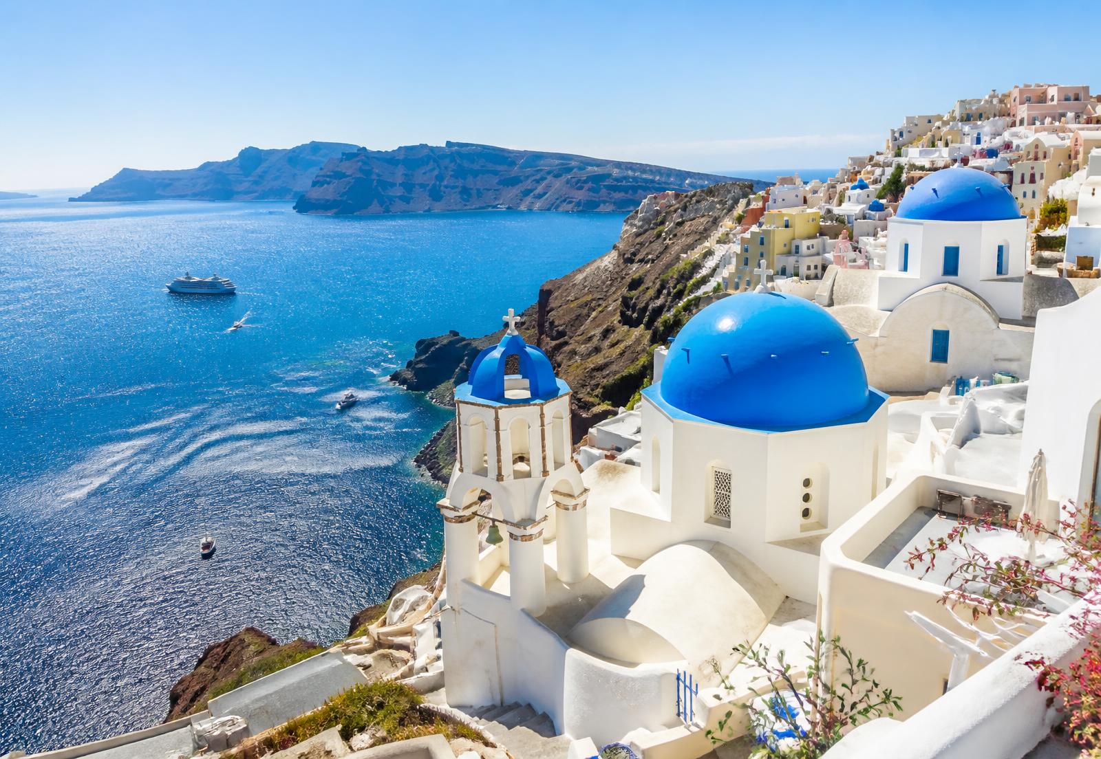 Santorini caldera in Greece